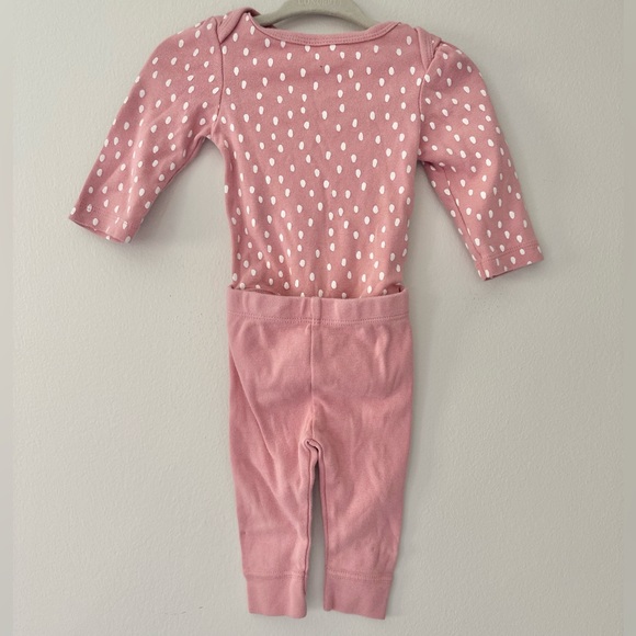cloud island Other - Cloud island 2 piece set size newborn pink white polka dot onesie bodysuit pants